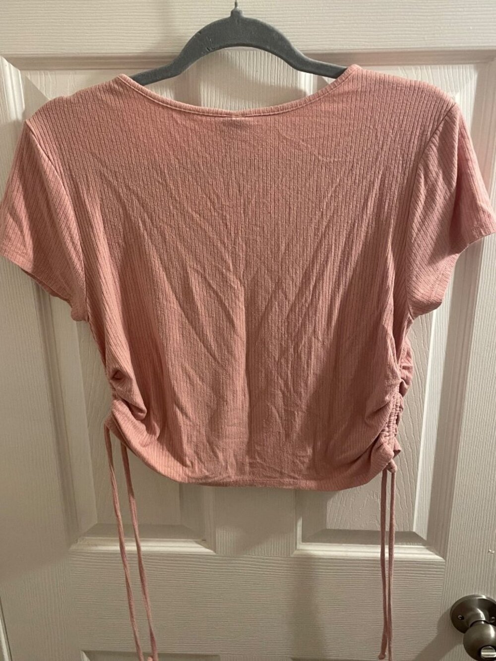 Wild Fable Pink Ribbed Ruched Side Crop Top XXL - Picture 5 of 5